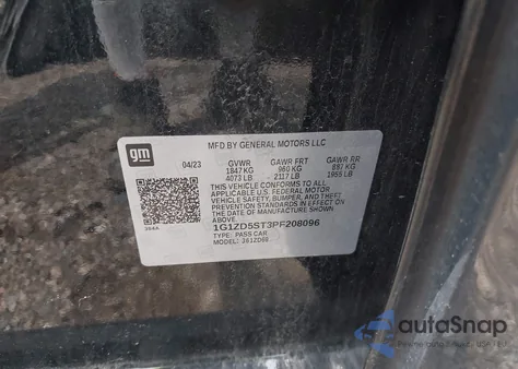 2023 Chevrolet Malibu Fwd 1Lt из США, поврежденный, VIN 1G1ZD5ST3PF208096